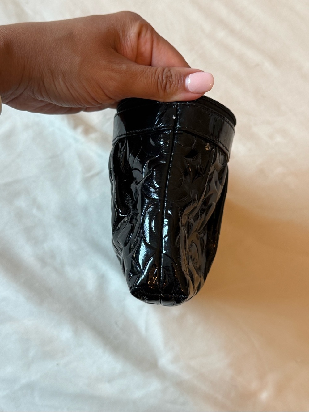 COACH | Signature C Black Patent Leather Wristlet - Picture 6 of 7